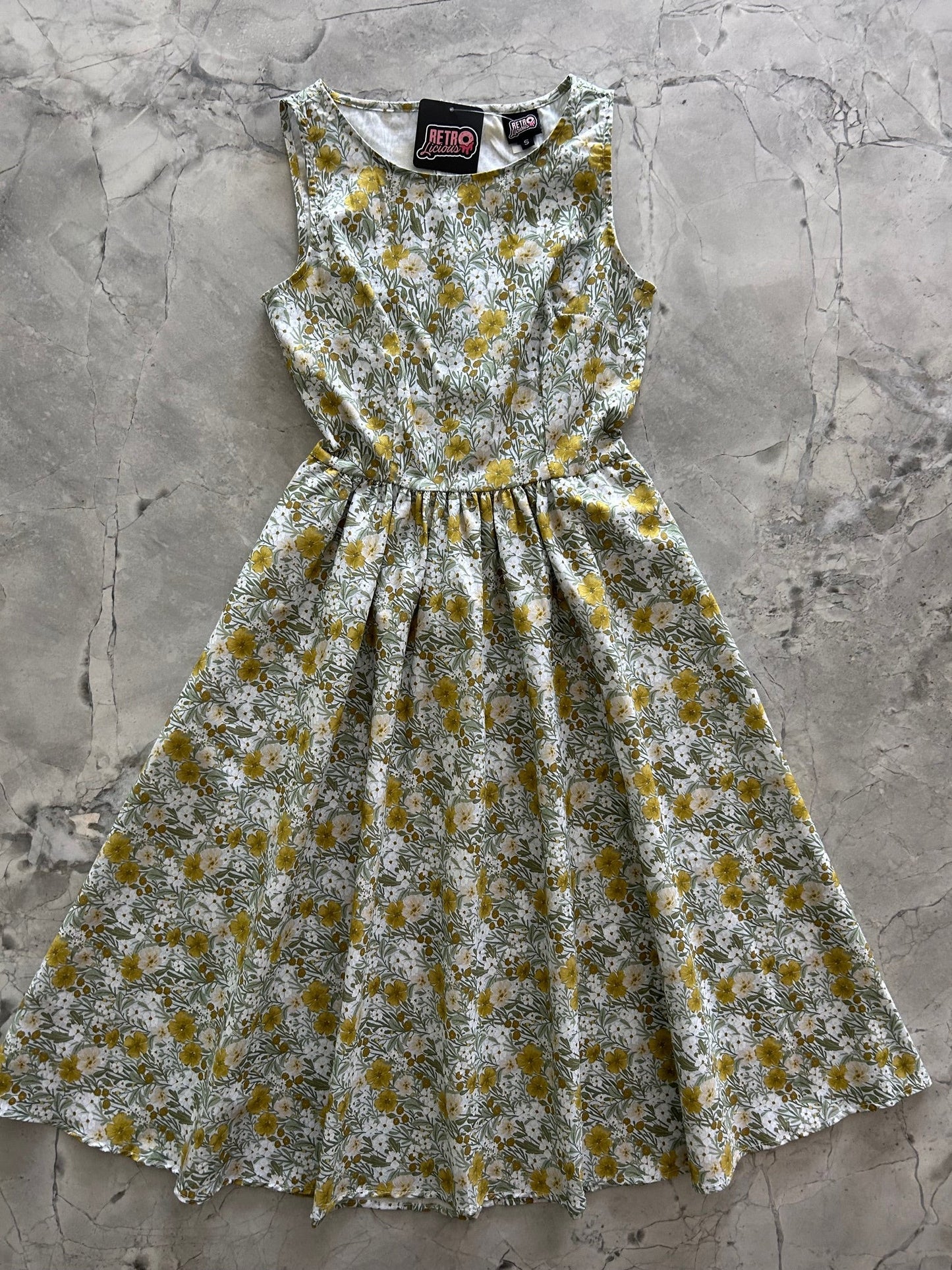 Mustard Floral Midi Dress