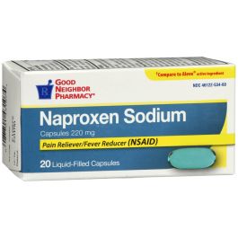 GNP Naproxen Sodium 220 mg Soft Gel Pain Reliever, 20 Count