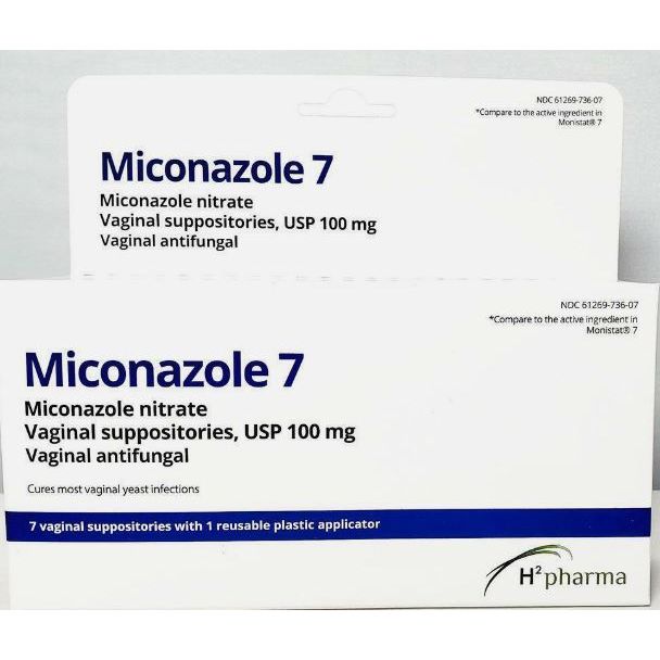 H2 Pharma Miconazole 7 Vaginal Suppositories 100 Mg