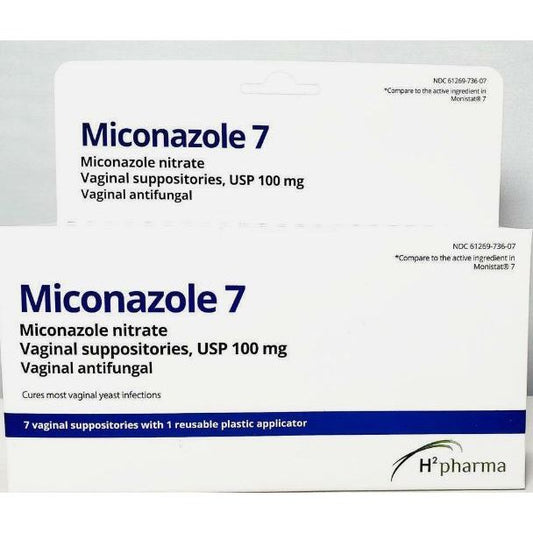 H2 Pharma Miconazole 7 Vaginal Suppositories 100 Mg