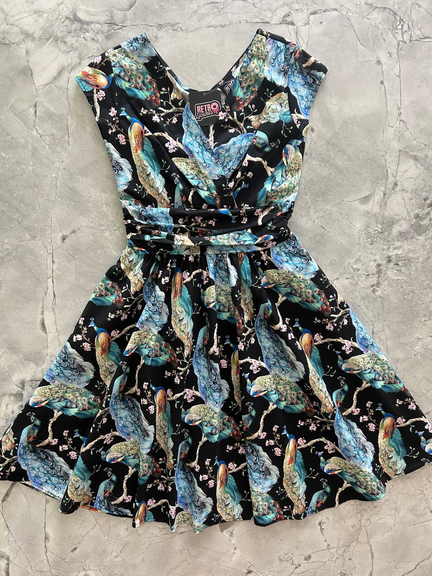 Peacock on Branches Greta Dress