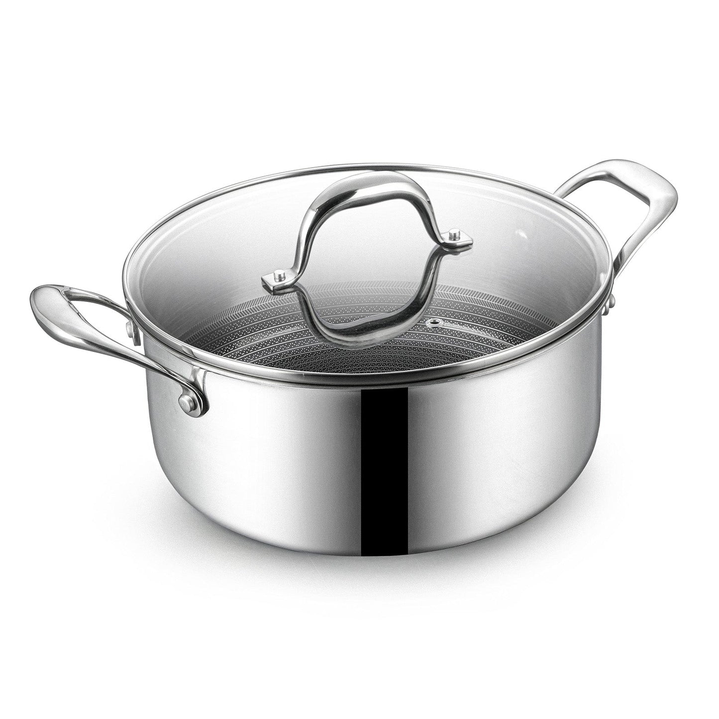 BE | LIVING - Circlad Series - 5 qt / 8.5"/ 24 cm Casserole with lid - Triply Stainless Steel Circlad