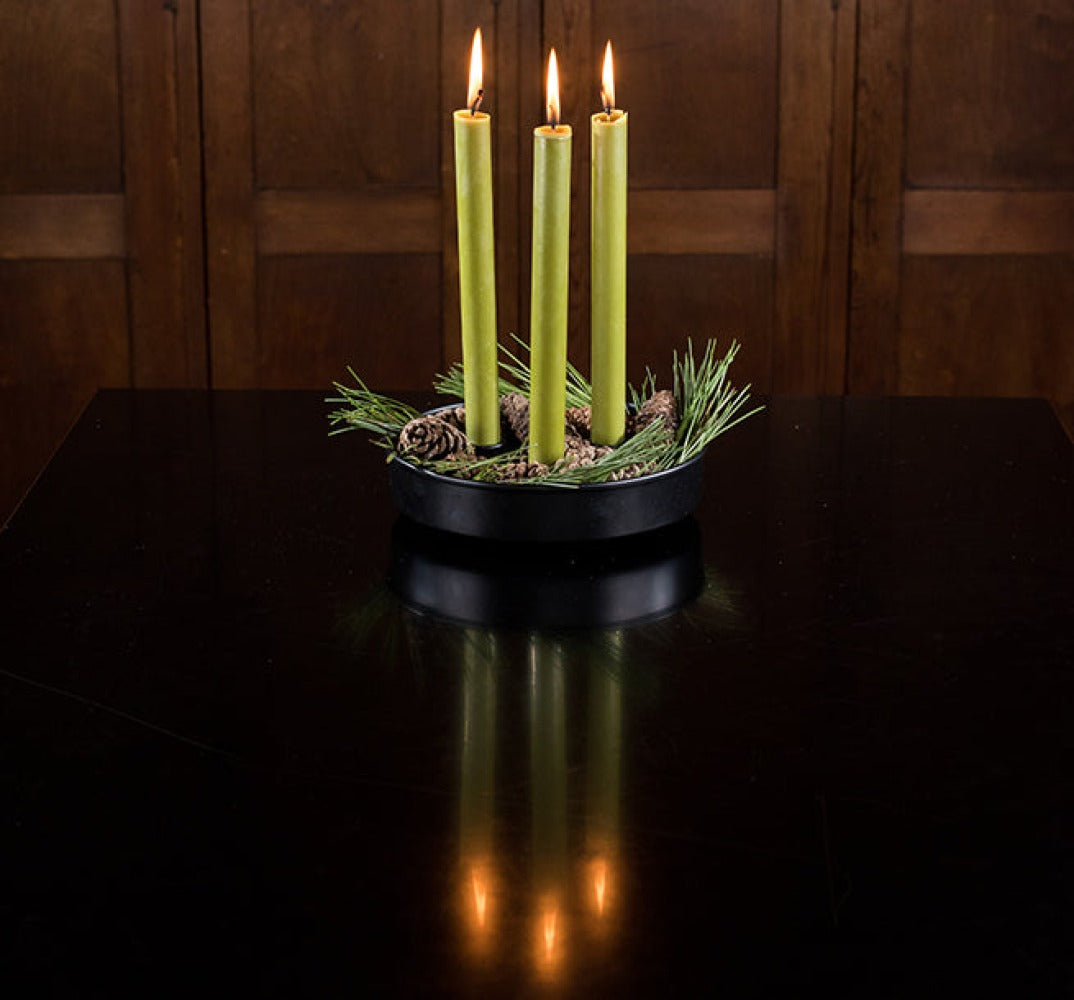 S/25 Olive Green Dinner Candles