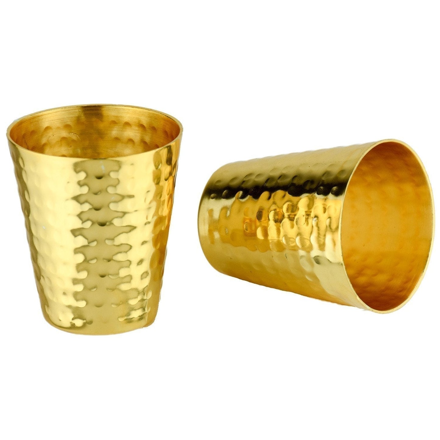 Hammered Copper Shot Glasses w/ 24K Gold-Plate