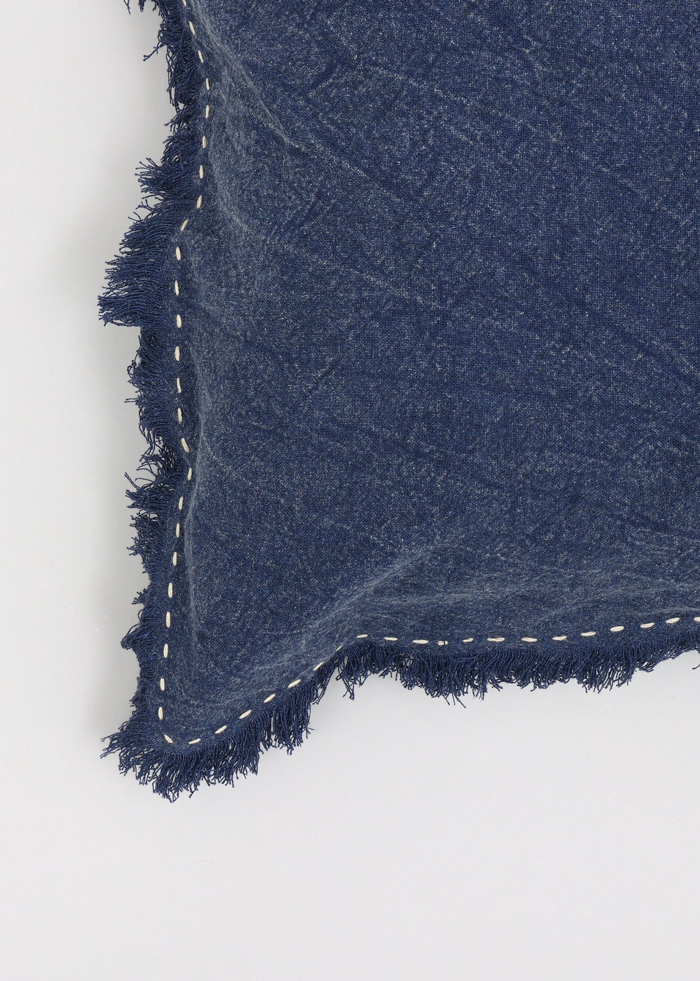 Stonewashed Linen Pillow with Hand Worked Edges