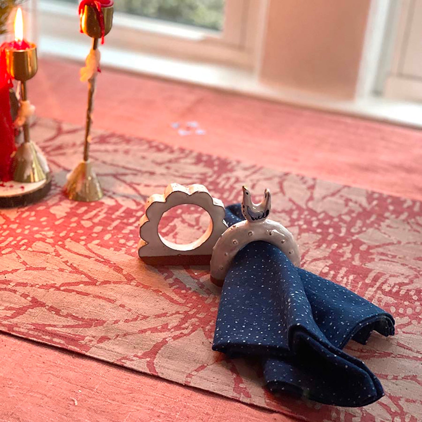 Minimalist Eco Cotton Napkin (Set of 4) - Dots Blue