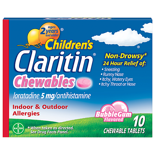 Claritin Loratadine, Bubble Gum Flavored, 5 Mg, Children's, Chewable Tablets