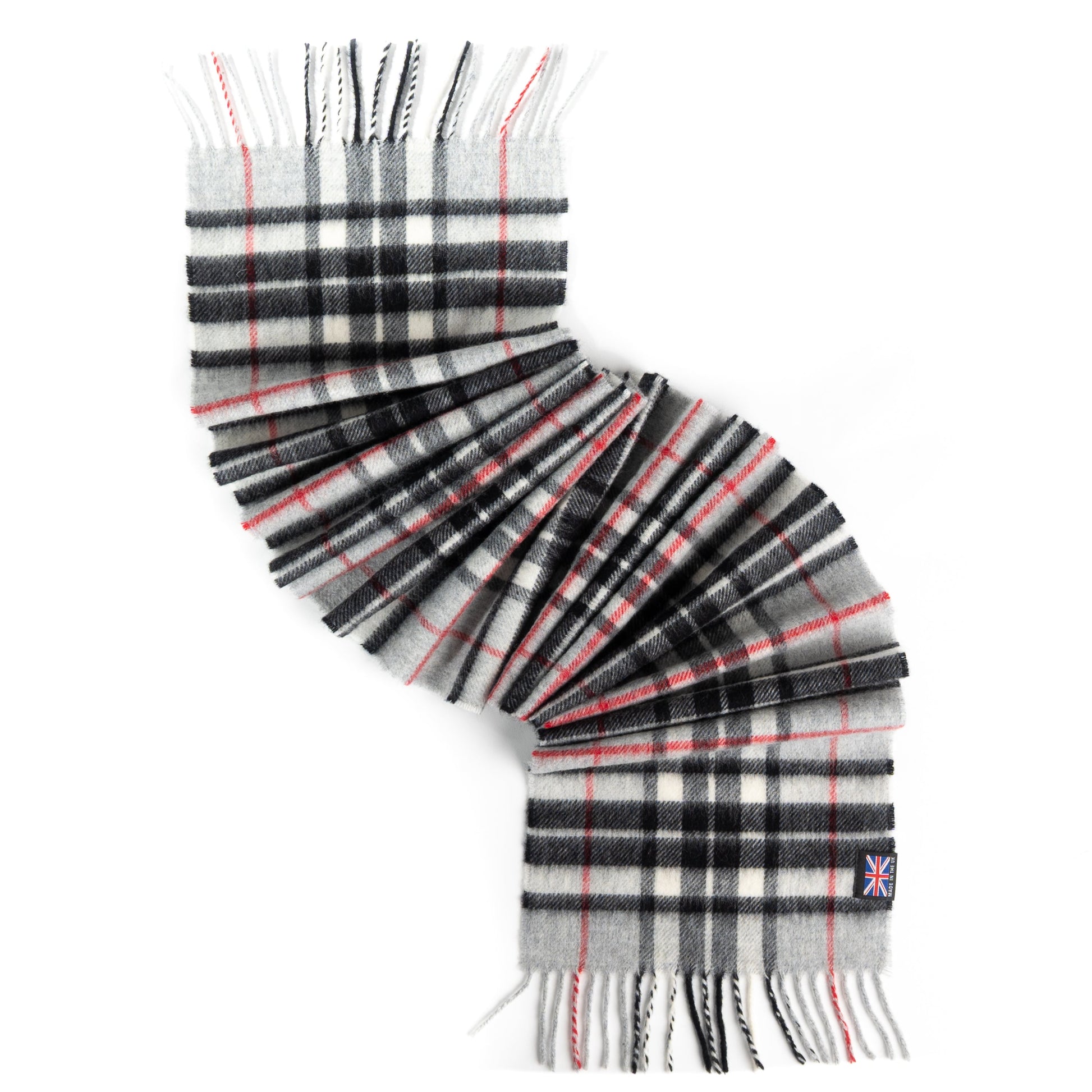 Prince of Scots Merino Lambswool Tartan Scarf (Grey Thompson) - Osadia Concept Store