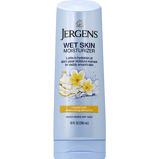 Jergens Wet Skin Moisturizer With Nourishing Monoi Oil, 10 Fl Oz