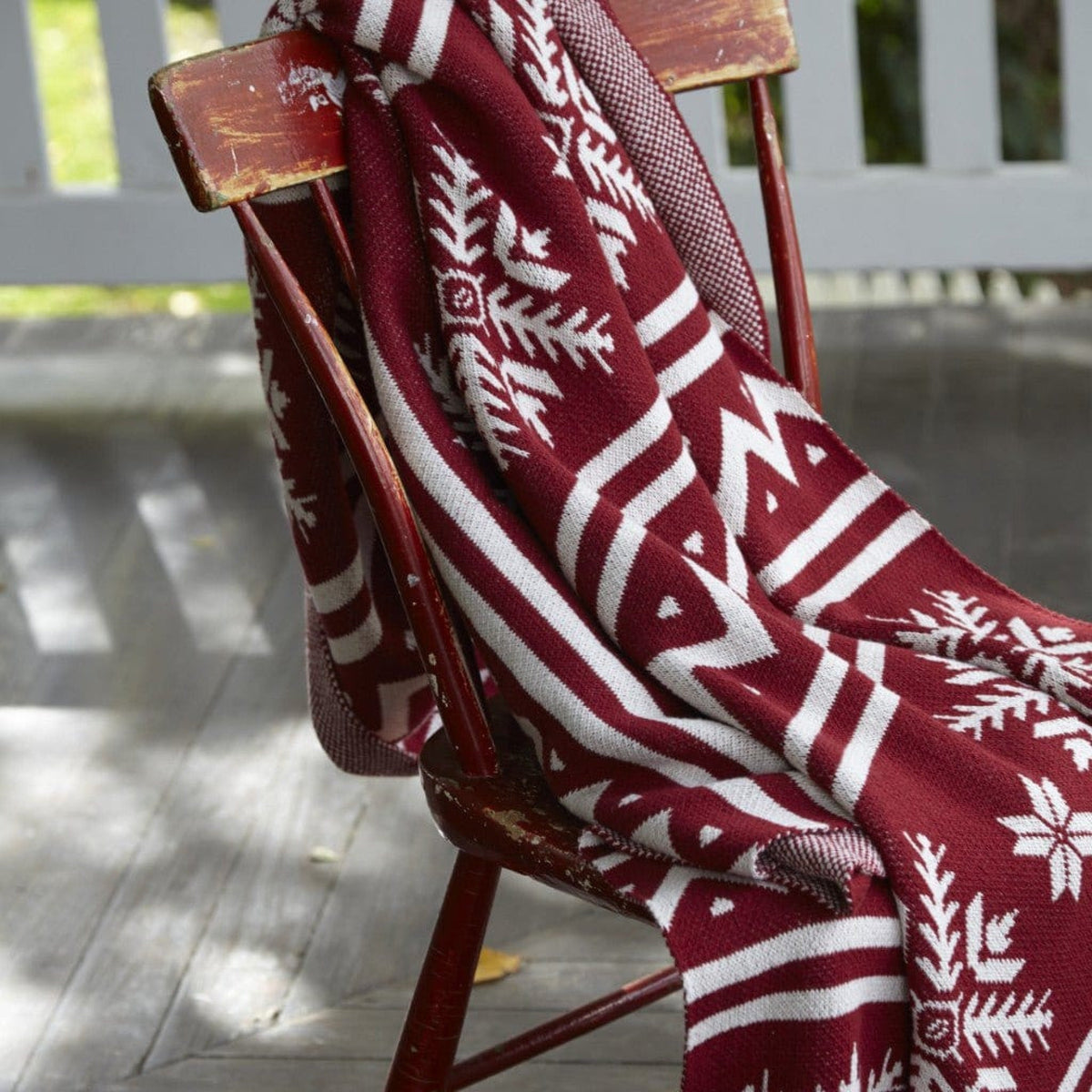 Fair Isle - Cotton Sustainable Knit Throw Blanket