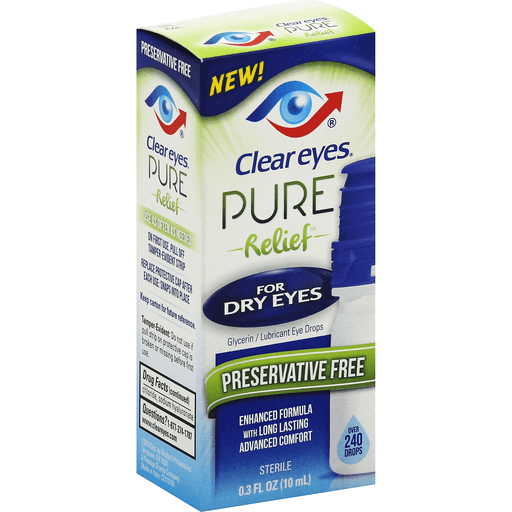 Clear Eyes Pure Relief For Dry Eye Drops, 0.3 Fl Oz