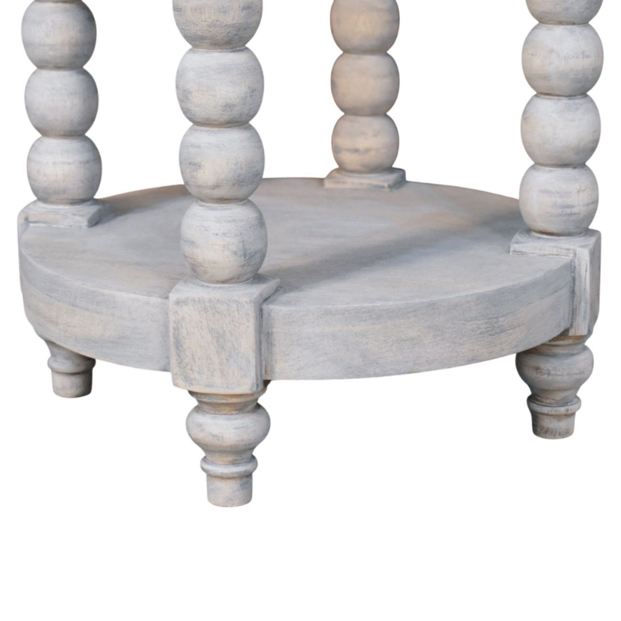 Solid Wood Ellsworth Round Side Table in Acid Wash