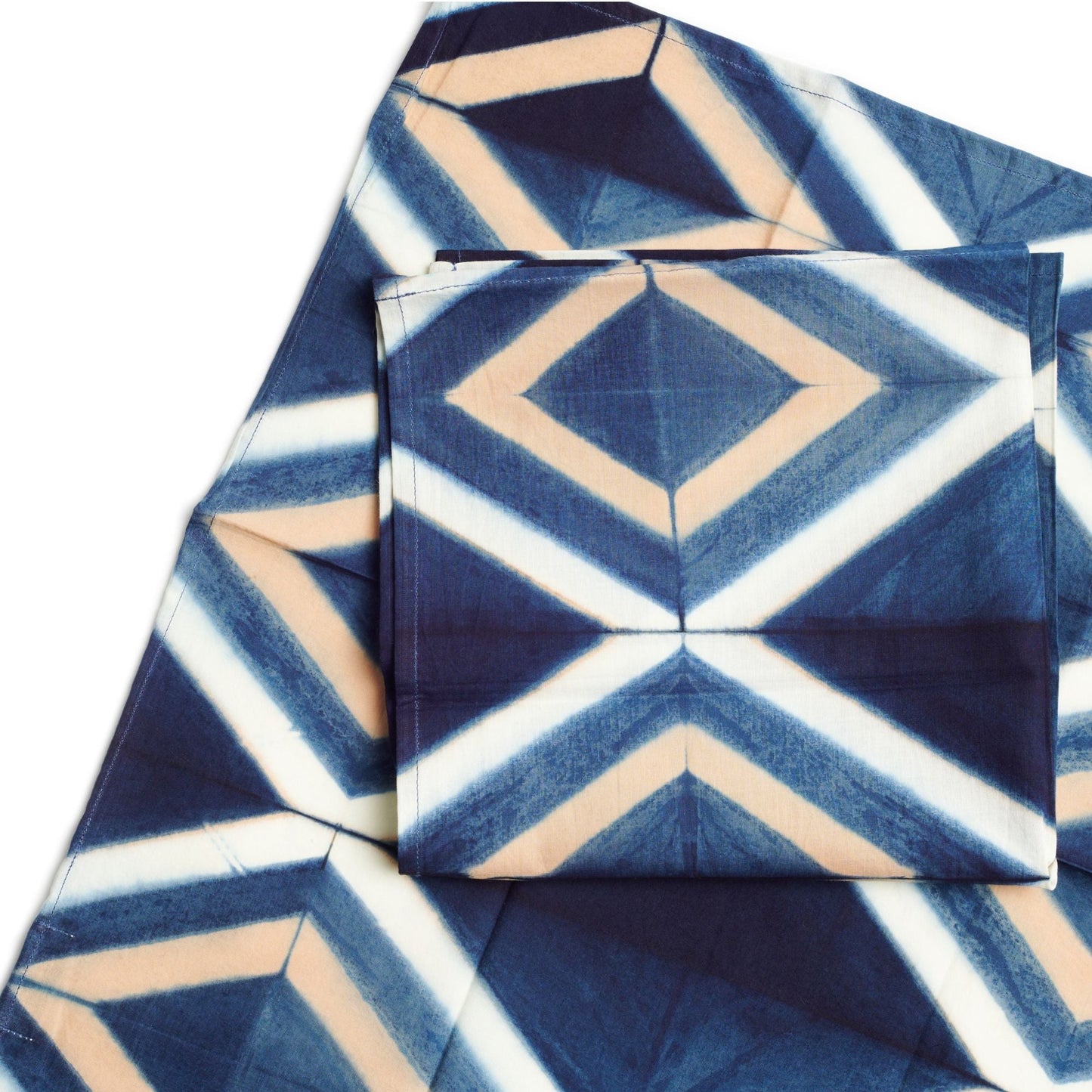 Tisa Indigo Hand Crafted Shibori Print Cotton Table Napkin ( set of  4 )