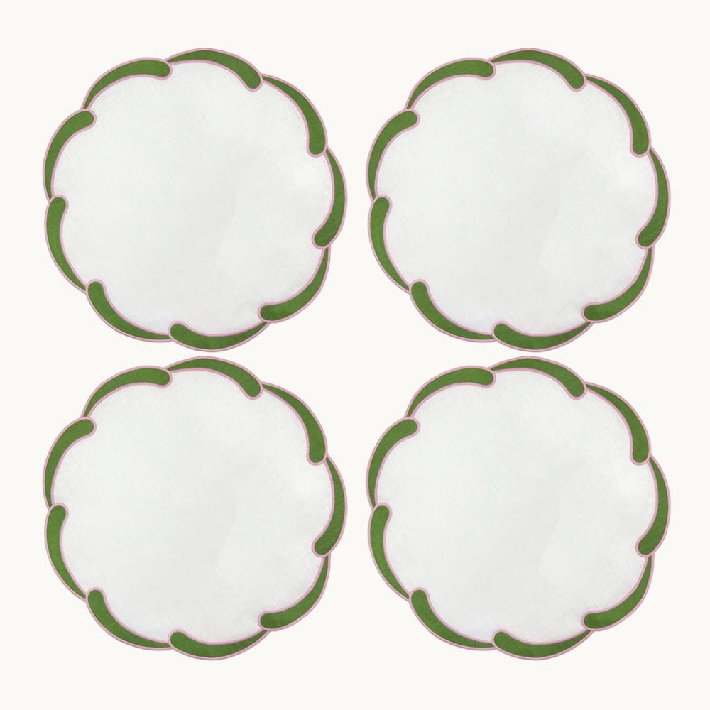 Poppy green linen placemat (set of 4)
