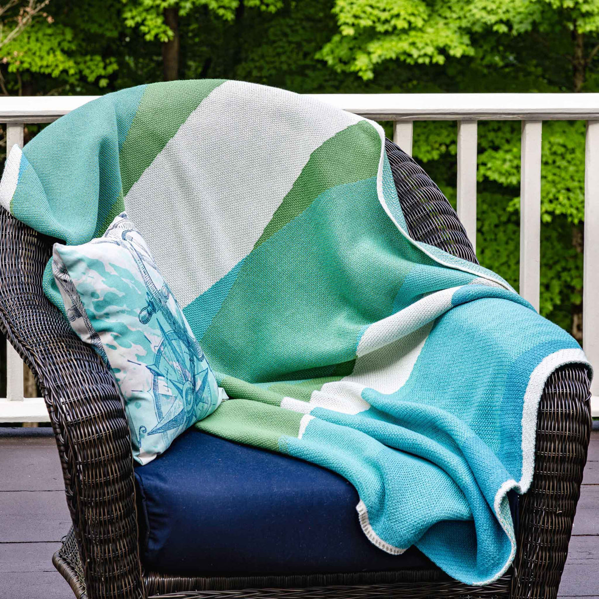 Poly Refractions - Indoor | Outdoor Sustainable Knit Modern Throw Blanket