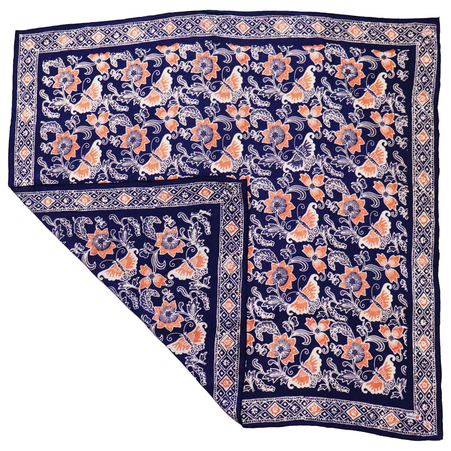 Large 39" Hand Dyed Batik Bandana - Passion Flutter