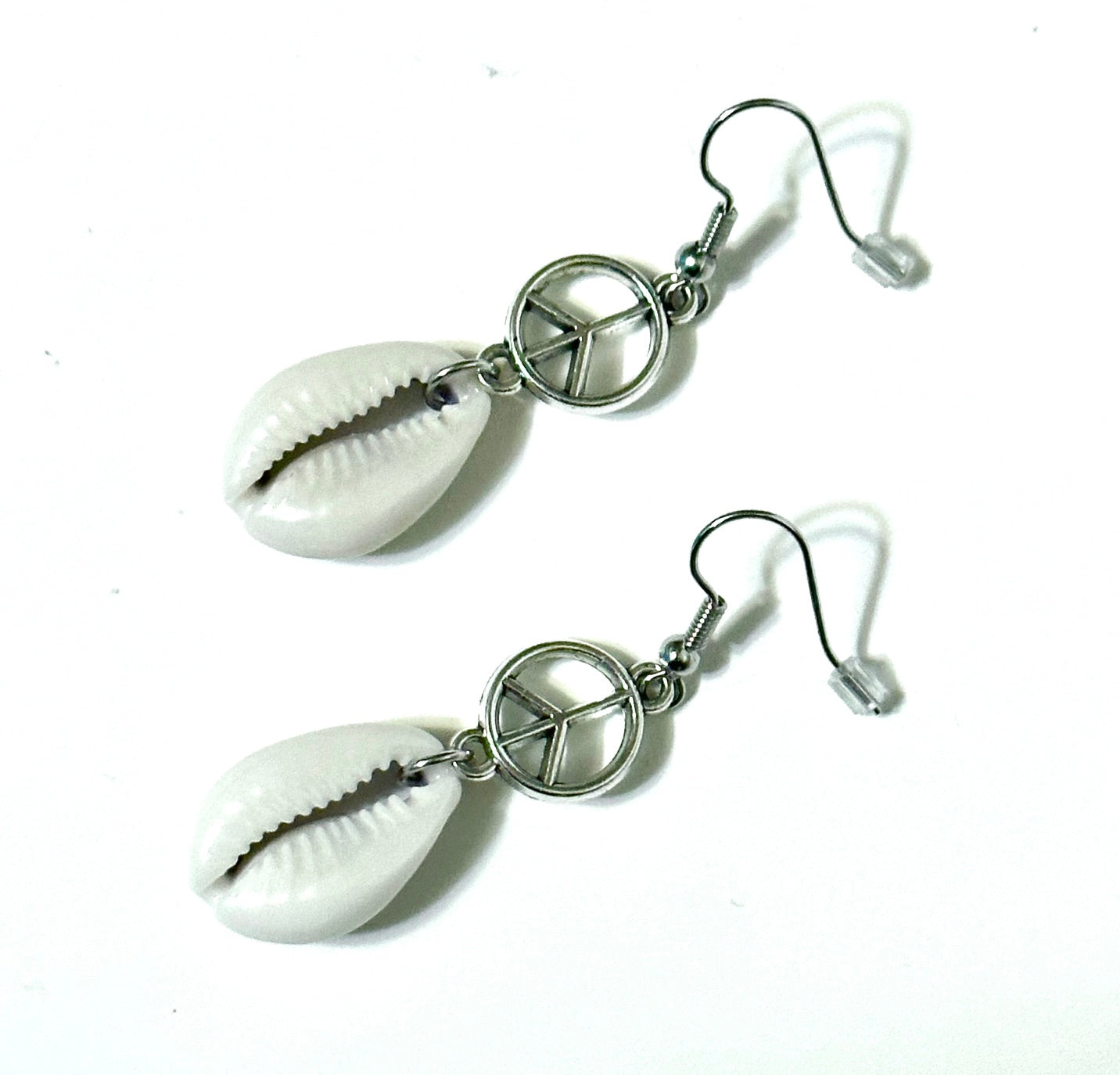Cowrie Peace Sign Earrings