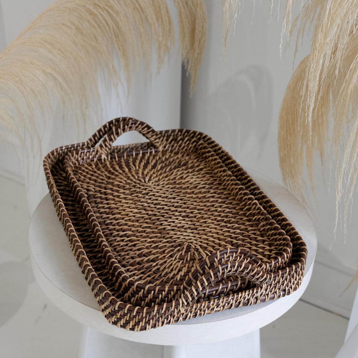 Brown & Natural Rectangle Tray