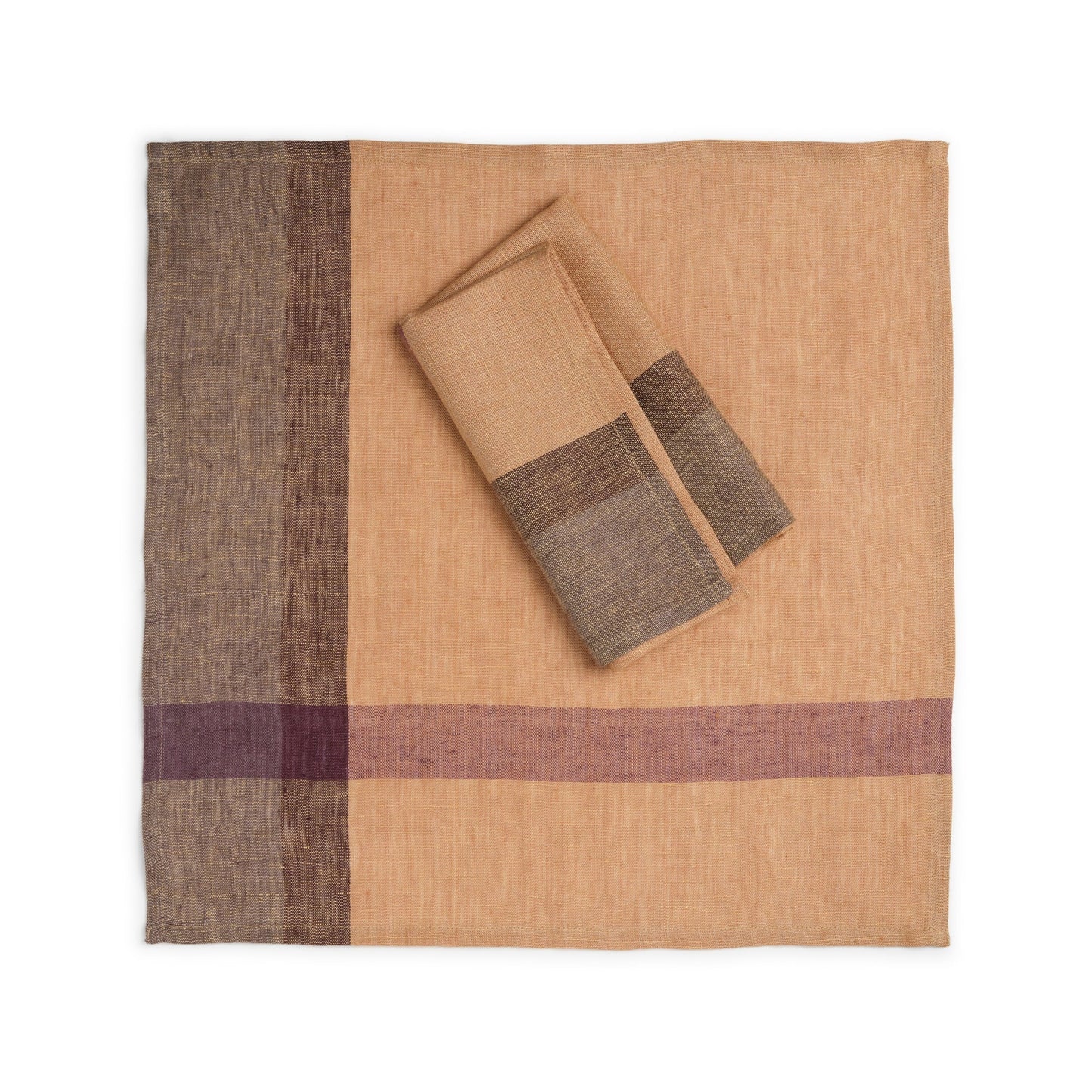 HINTERLAND Handwoven Linen Napkins – Set of 2. Flax Linen - Fair Trade - Artisan Made