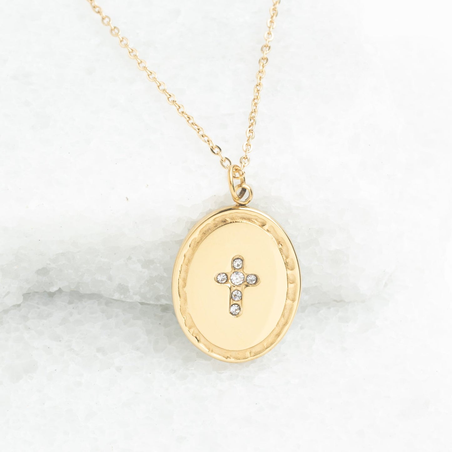 Shine Bright Cross Pendant in Mint