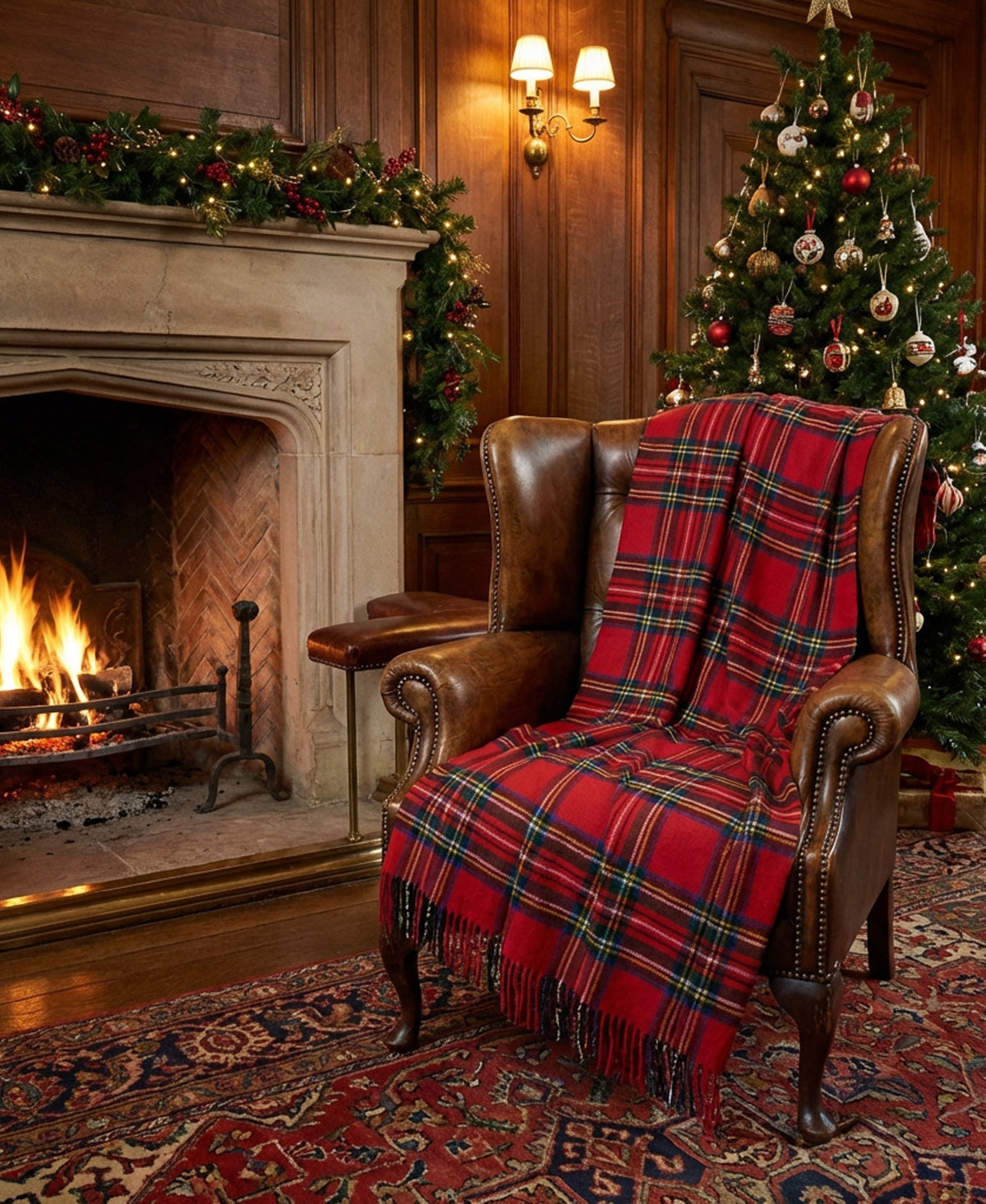 Prince of Scots  Merino Wool Throw - Royal Stewart