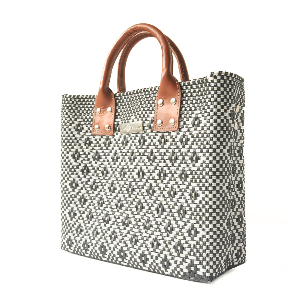 Panda Large Woven Crossbody Bag with Leather