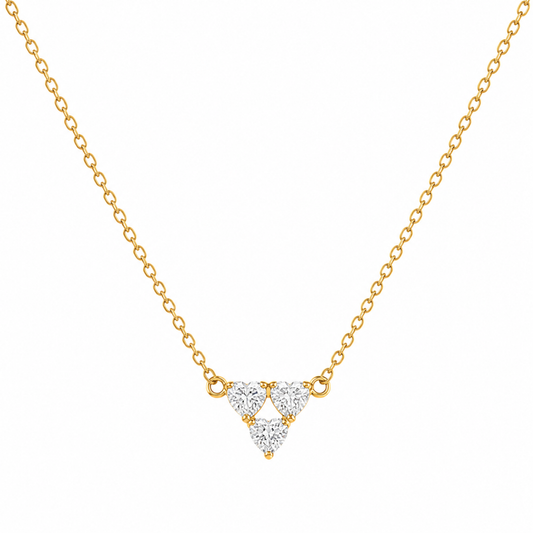 Story of 3 Hearts Lab Grown Heart Shaped Pendant Necklace