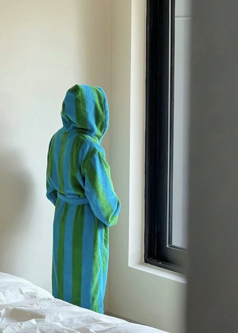 Ultra Soft Retro Whimsical Stripe Bath Robe