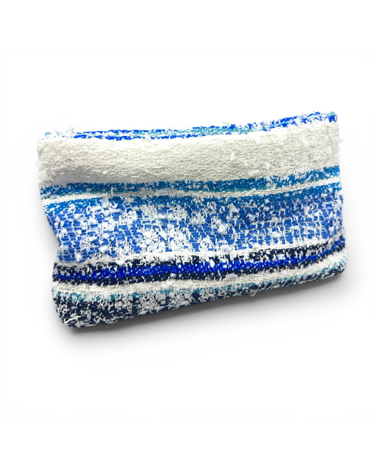 Summer Clutch: Style 001 - Blue, White, Black Boucle