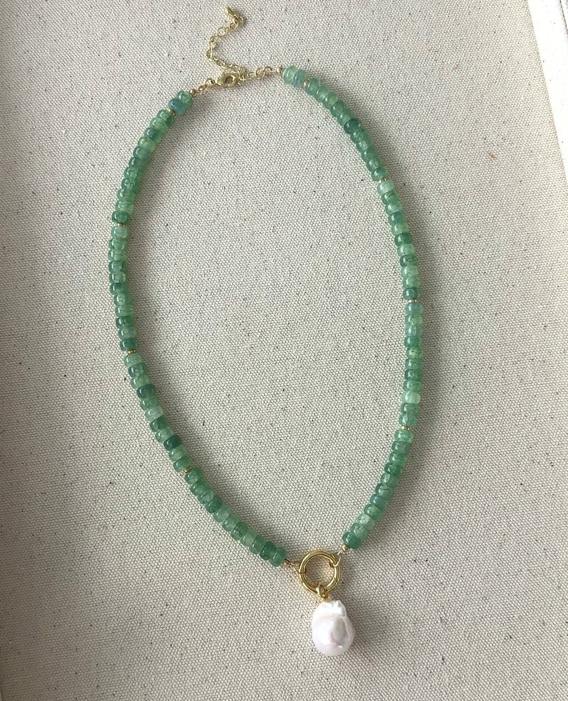 Green Goddess Pearl Necklace