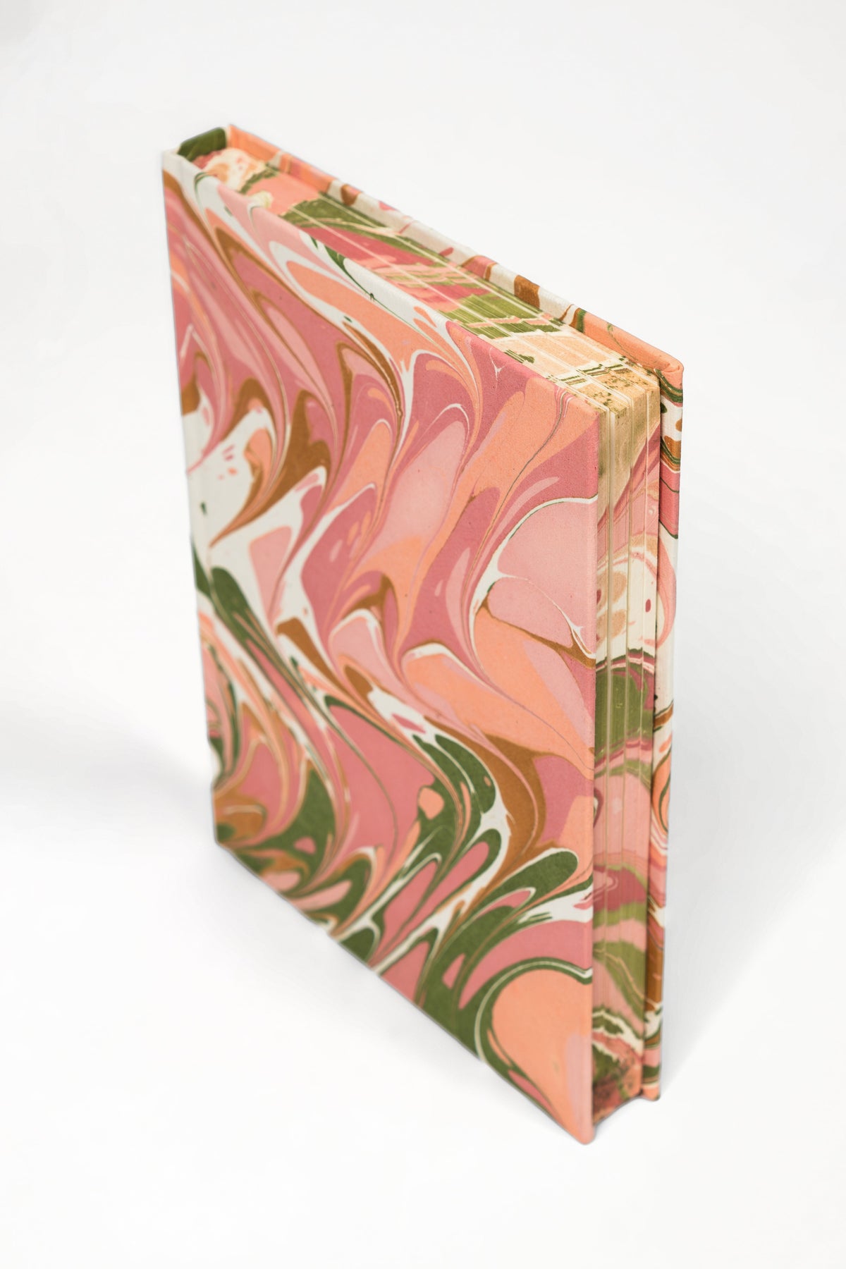 Hand-Marbled Hardcover Notebook in Peony Bloom