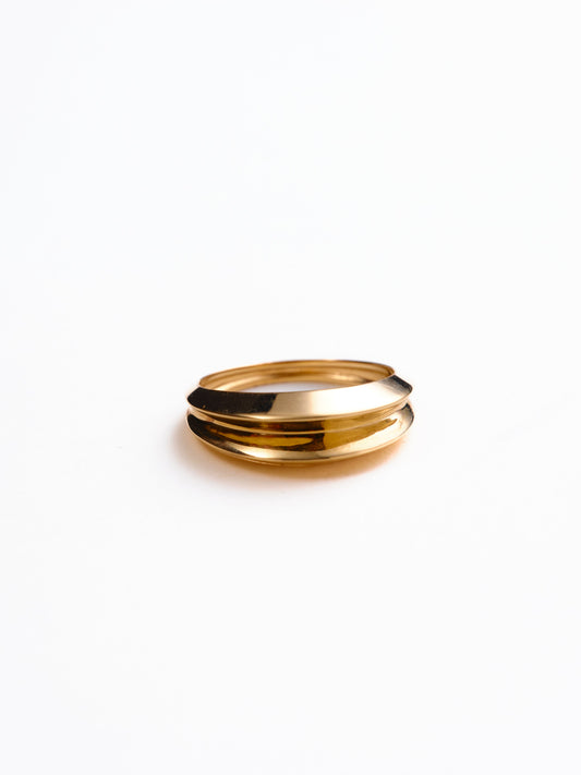 Alfie Groove Dome Ring 14k Recycled Solid Gold