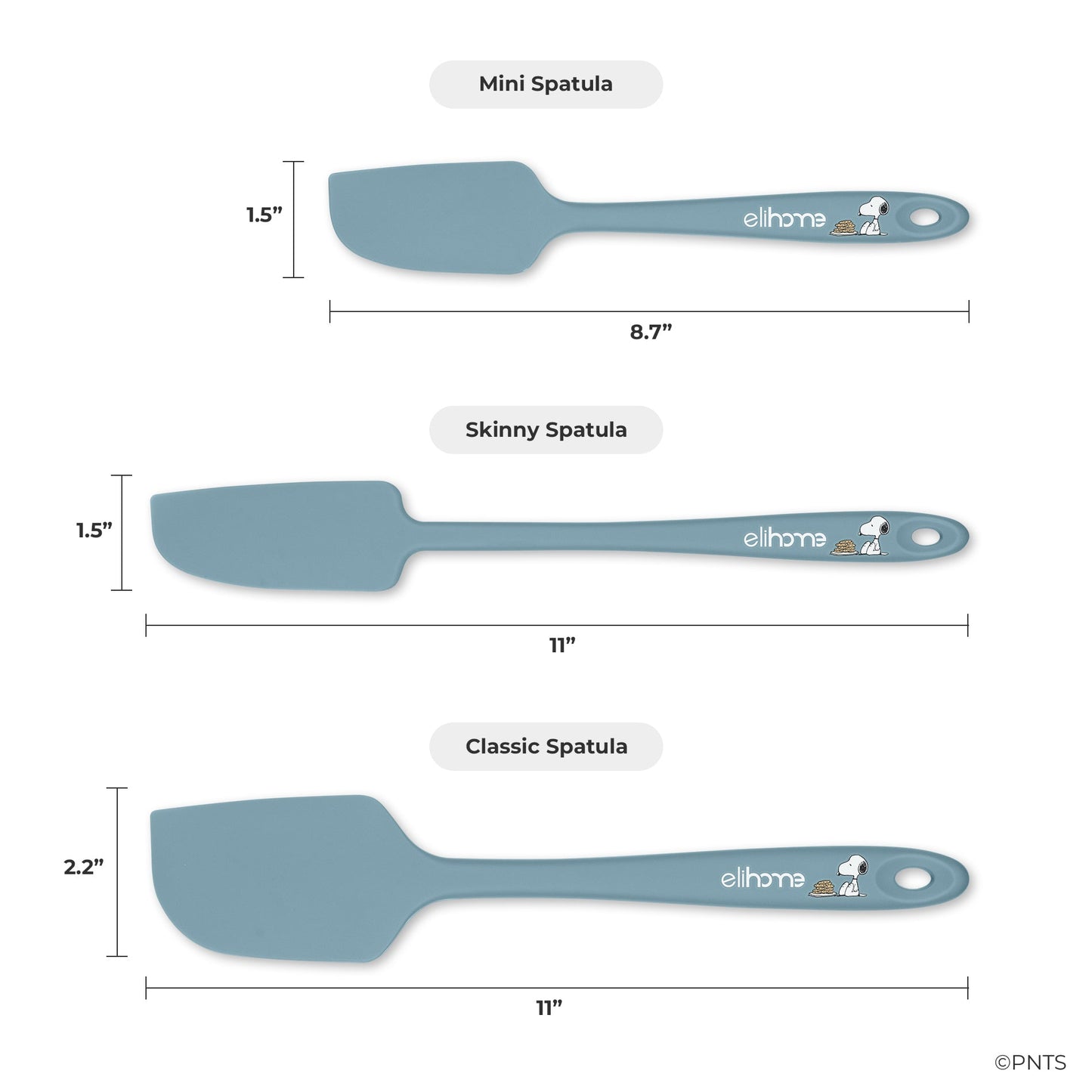 Elihome x Peanuts 6 Piece Silicone Spatula Set