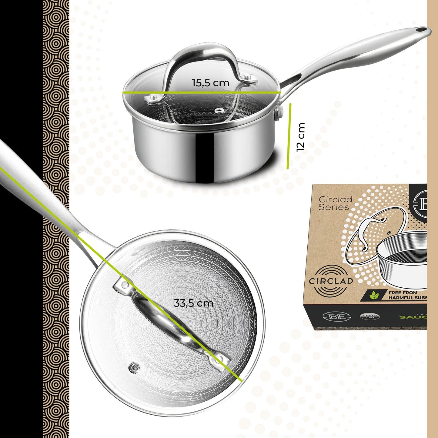 BE | LIVING CIRCLAD Series Sauce Pans with Lid