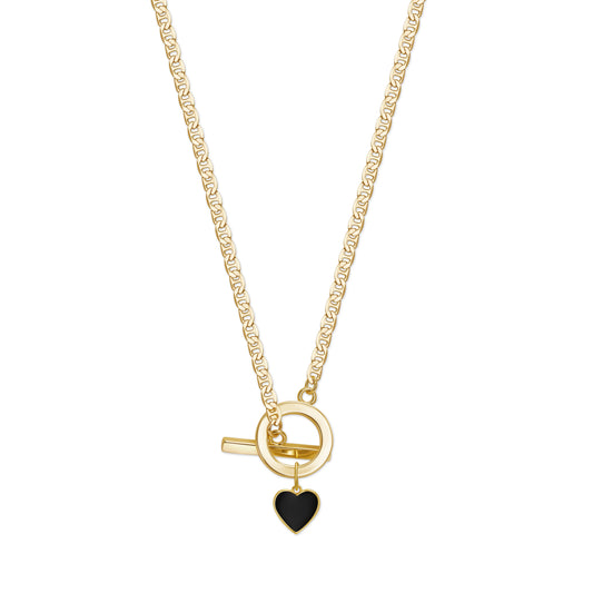 Gold Crush Black Heart Necklace | 18k Gold | Nickel-Free