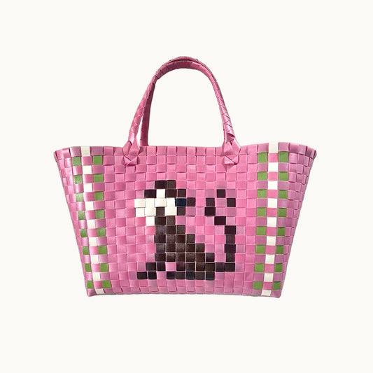 Monkey woven basket bag