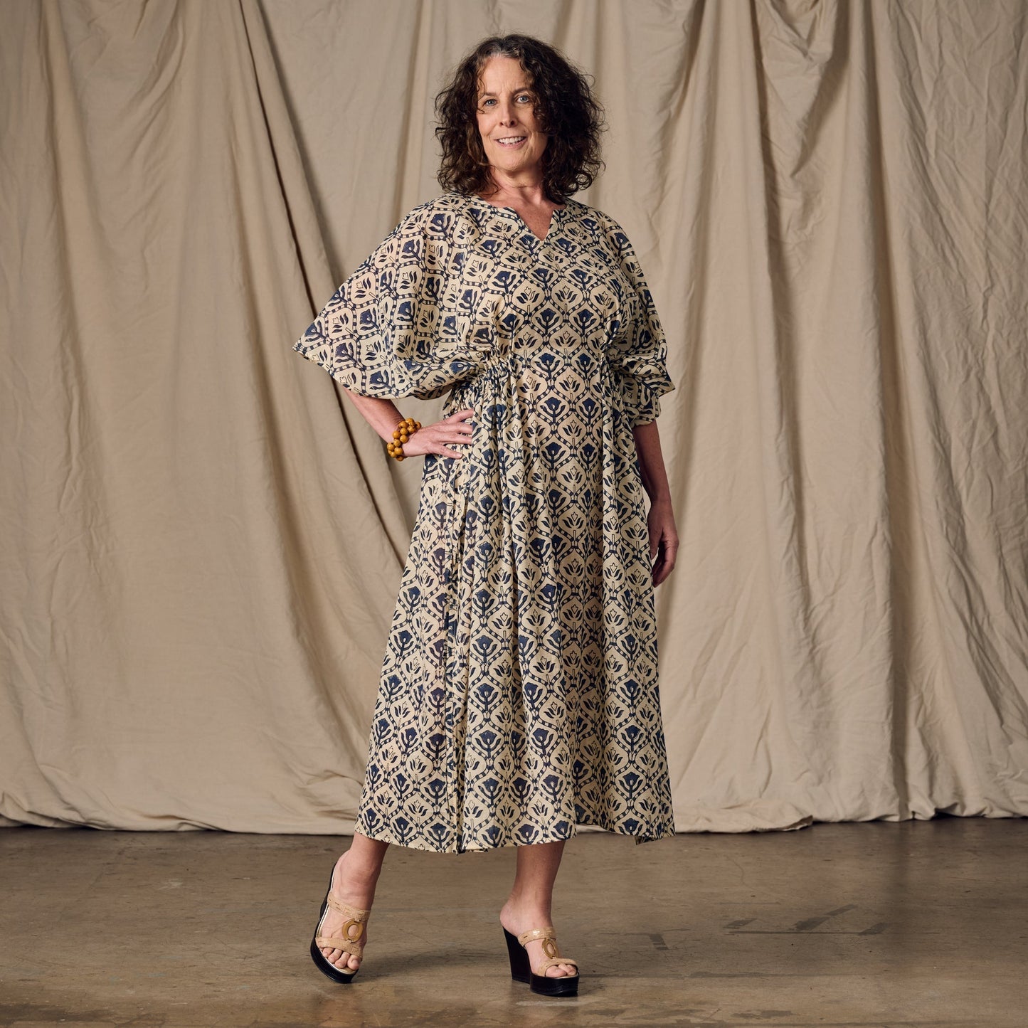 Panna Full Length Block Print Kaftan