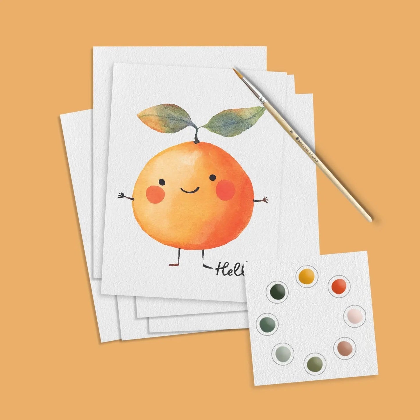 Happy Fruits: All-in-One Watercolor Postcard Kit for Kids