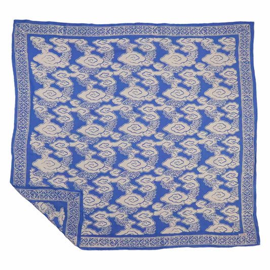 Large 39" Hand Dyed Batik Bandana - Pewter Sky