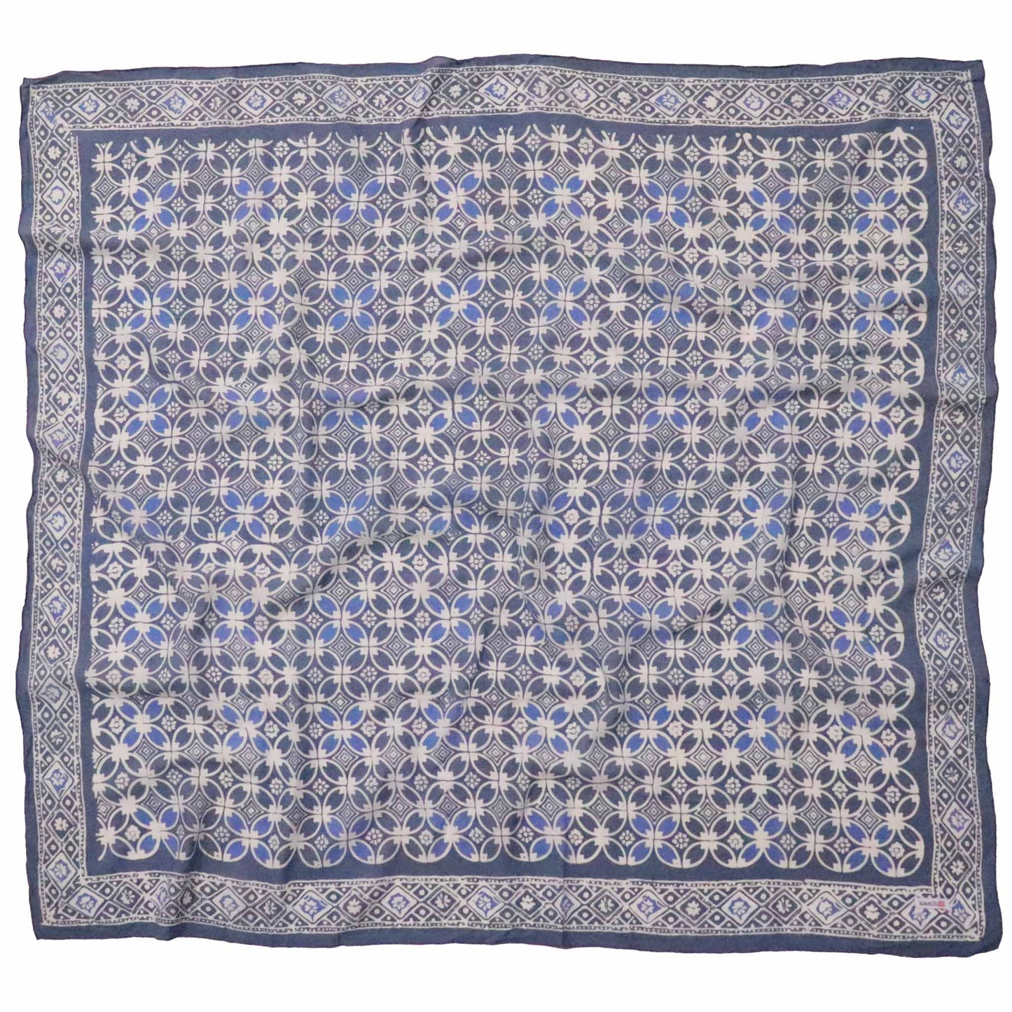 Large 39" Hand Dyed Batik Bandana Charcoal Gray, Size XL Scarf, Oversized - Osadia Concept Store