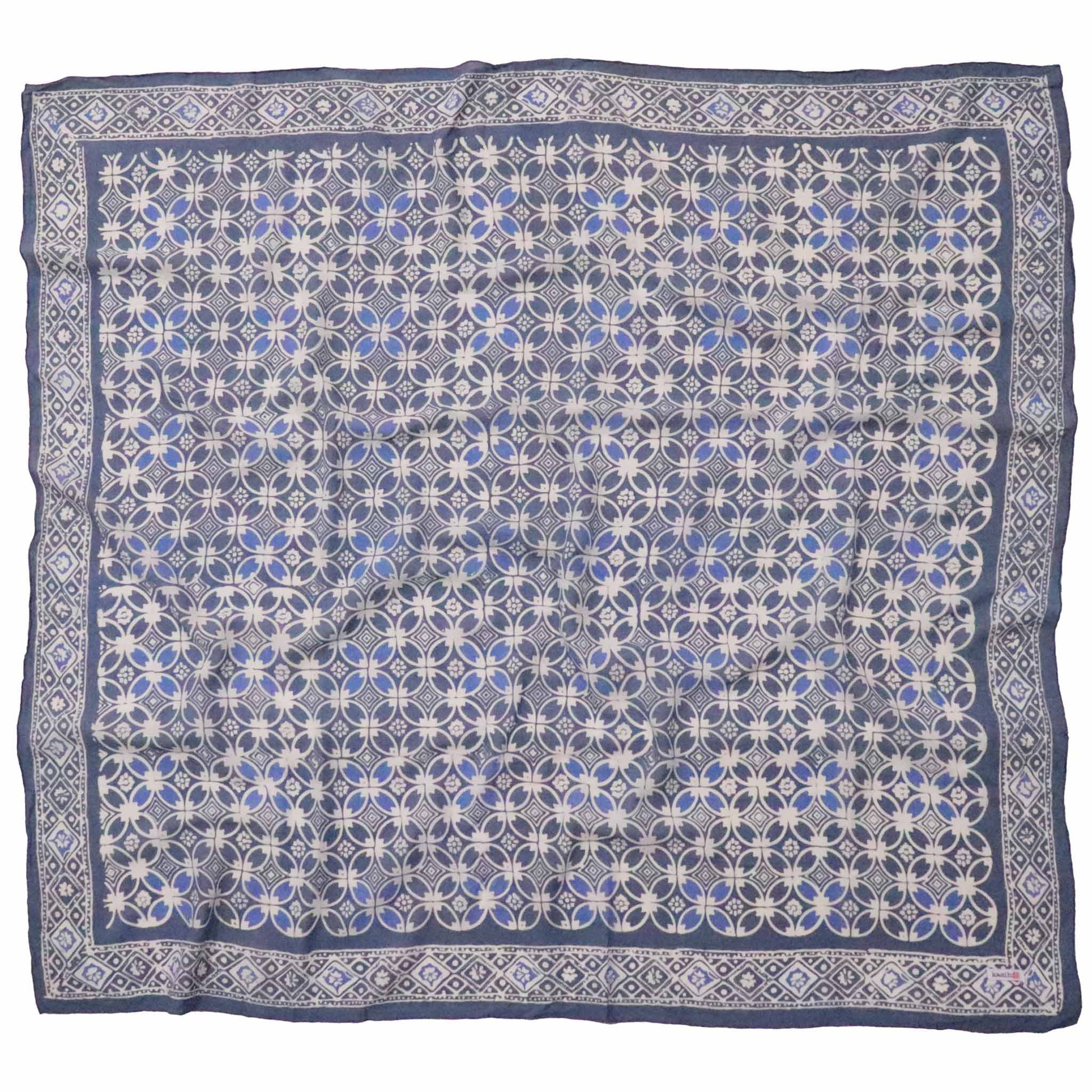 Large 39" Hand Dyed Batik Bandana Charcoal Gray, Size XL Scarf, Oversized - Osadia Concept Store
