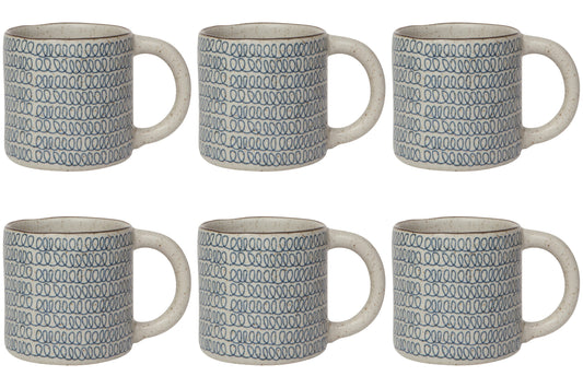 Set of 6 Scribble Element Mug