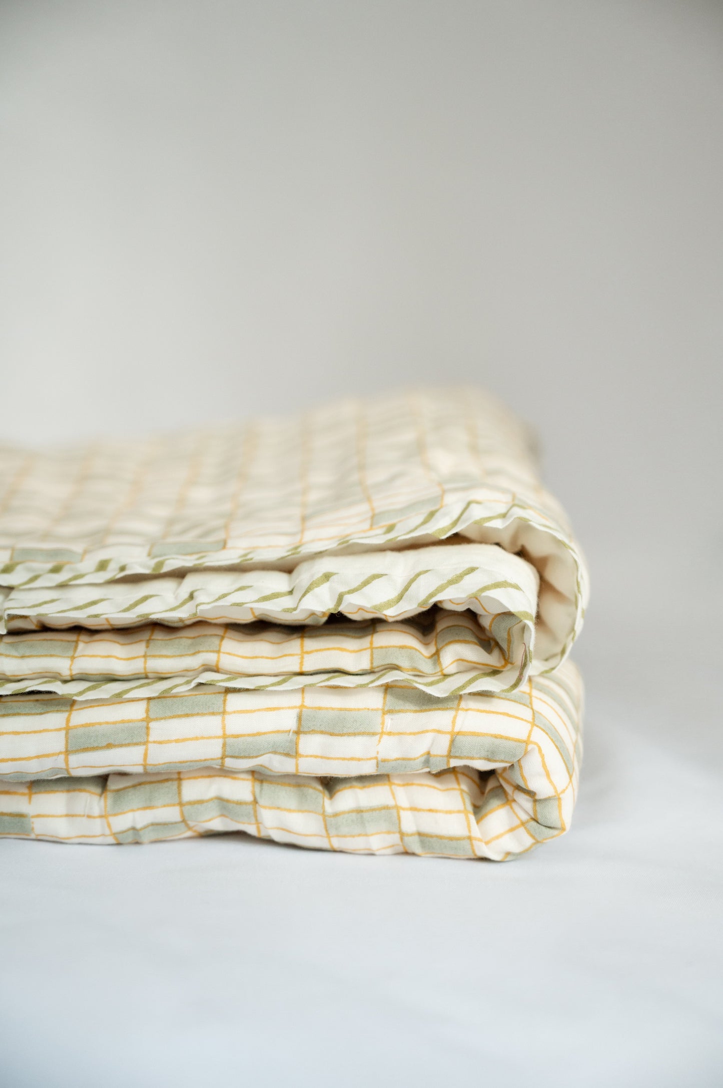 The Mona's Garden - Hand Block Printed Reversible Quilted Throw