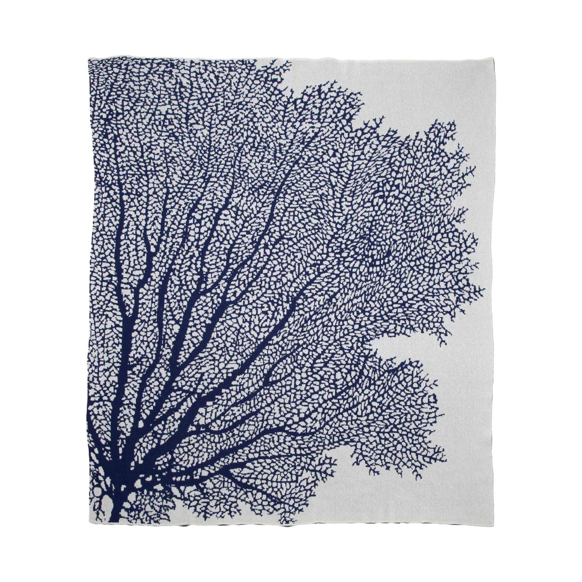 Fan Coral - Cotton Sustainable Knit Throw Blanket | Coastal