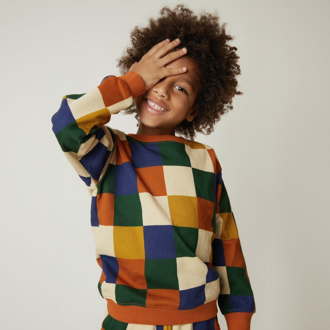 Fall Checkered Sweatshirt