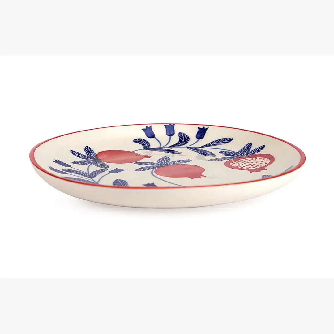 Indian Anaar plate, Red- 7x1 Inches ( Set of 2 )