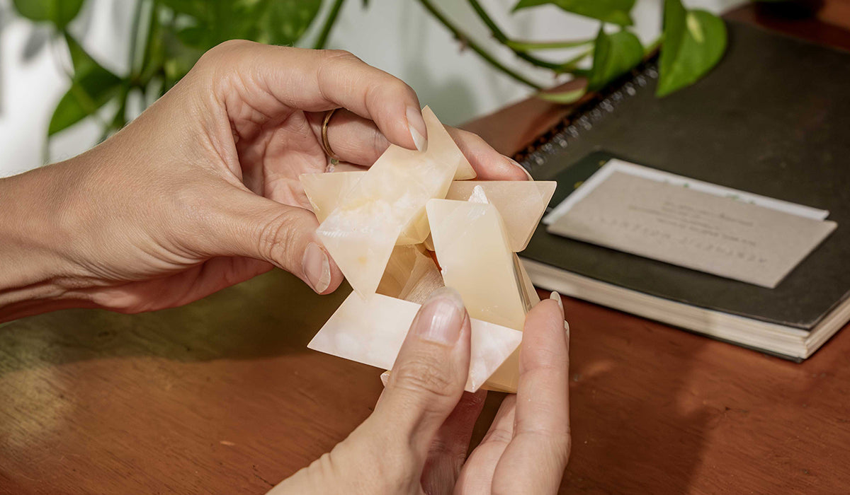 Burr  Star 3D gemstone puzzle Angelite