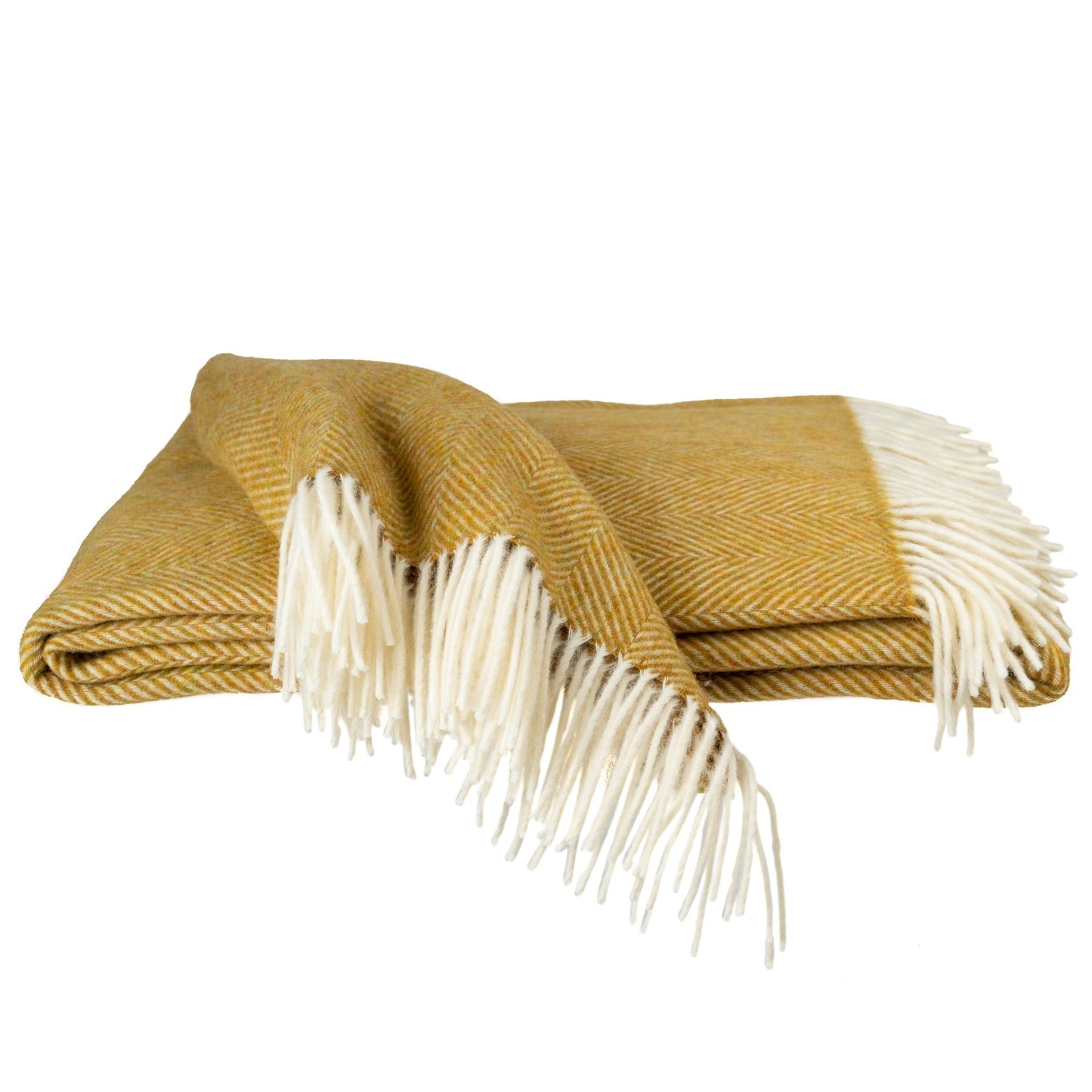 Southampton Home Merino Wool Herringbone Throw (Gold)