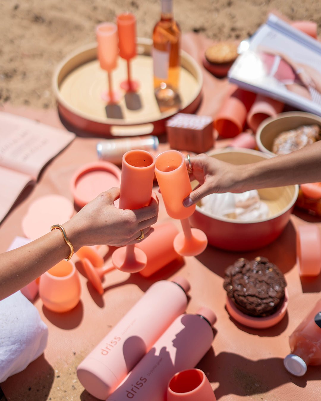 terra + peach | seff | silicone unbreakable champagne flute