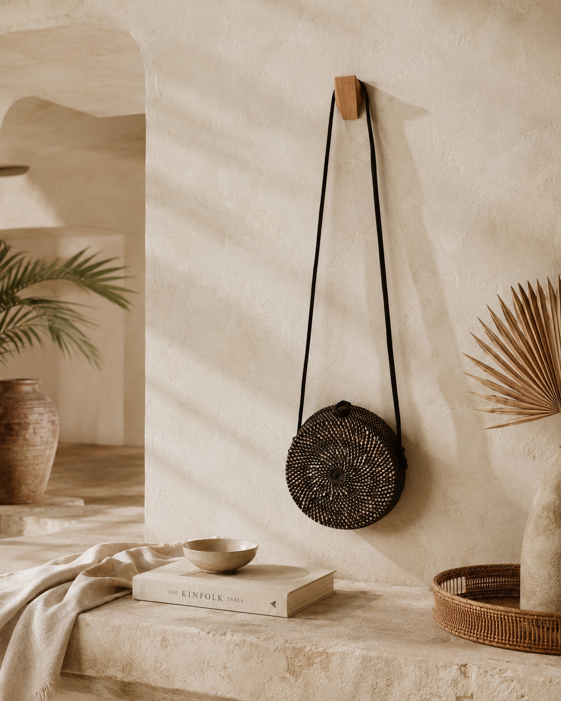 Round Rattan Purse